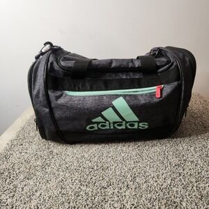 adidas Defender Medium Duffel Bag Grey/Teal 23"x12"x13"‎ W/Shoulder Strap (Worn)